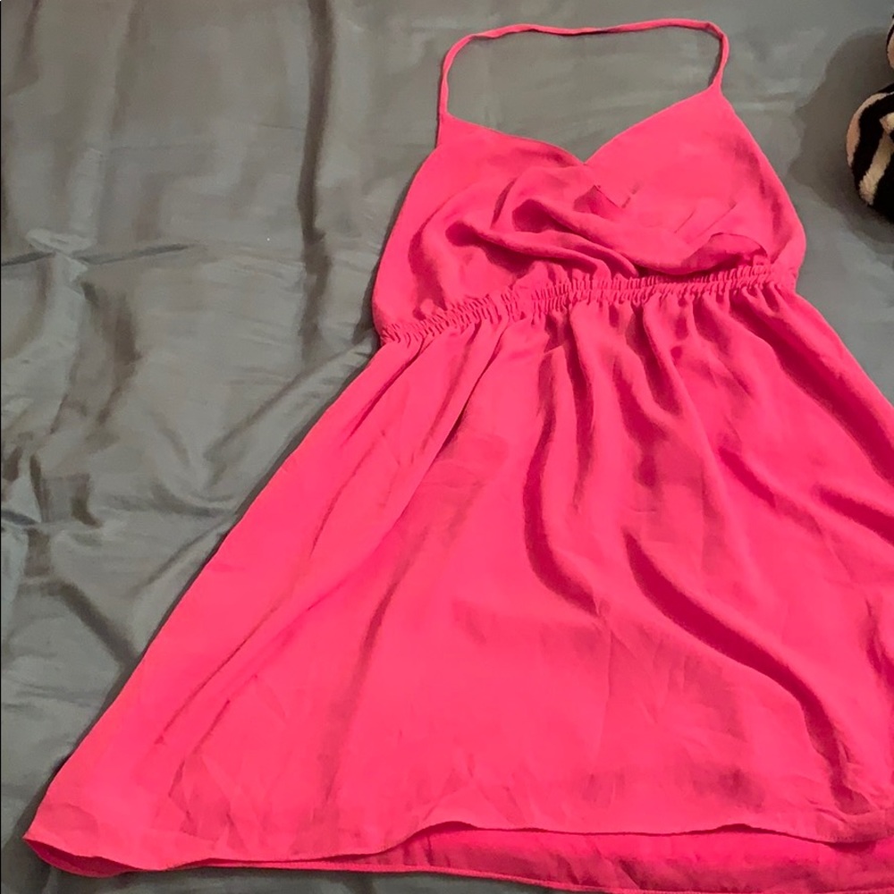 bright pink dress with open back